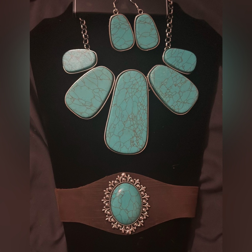matching necklace earrings and bracelet